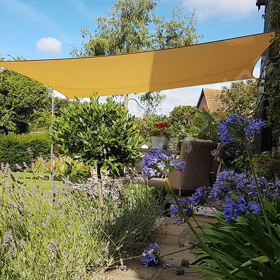 5m x 4m Sun Shade Sail Garden Patio Canopy Awning 98% UV Block Sand