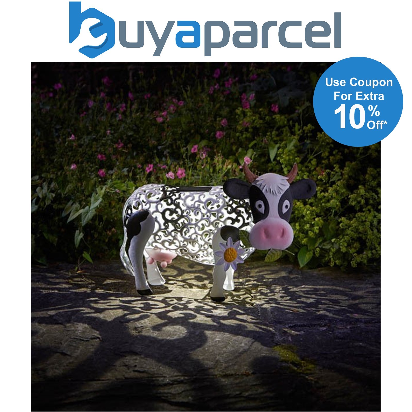Smart Garden Solar Daisy The Cow Silhouette Light Garden Light Figure Ornament