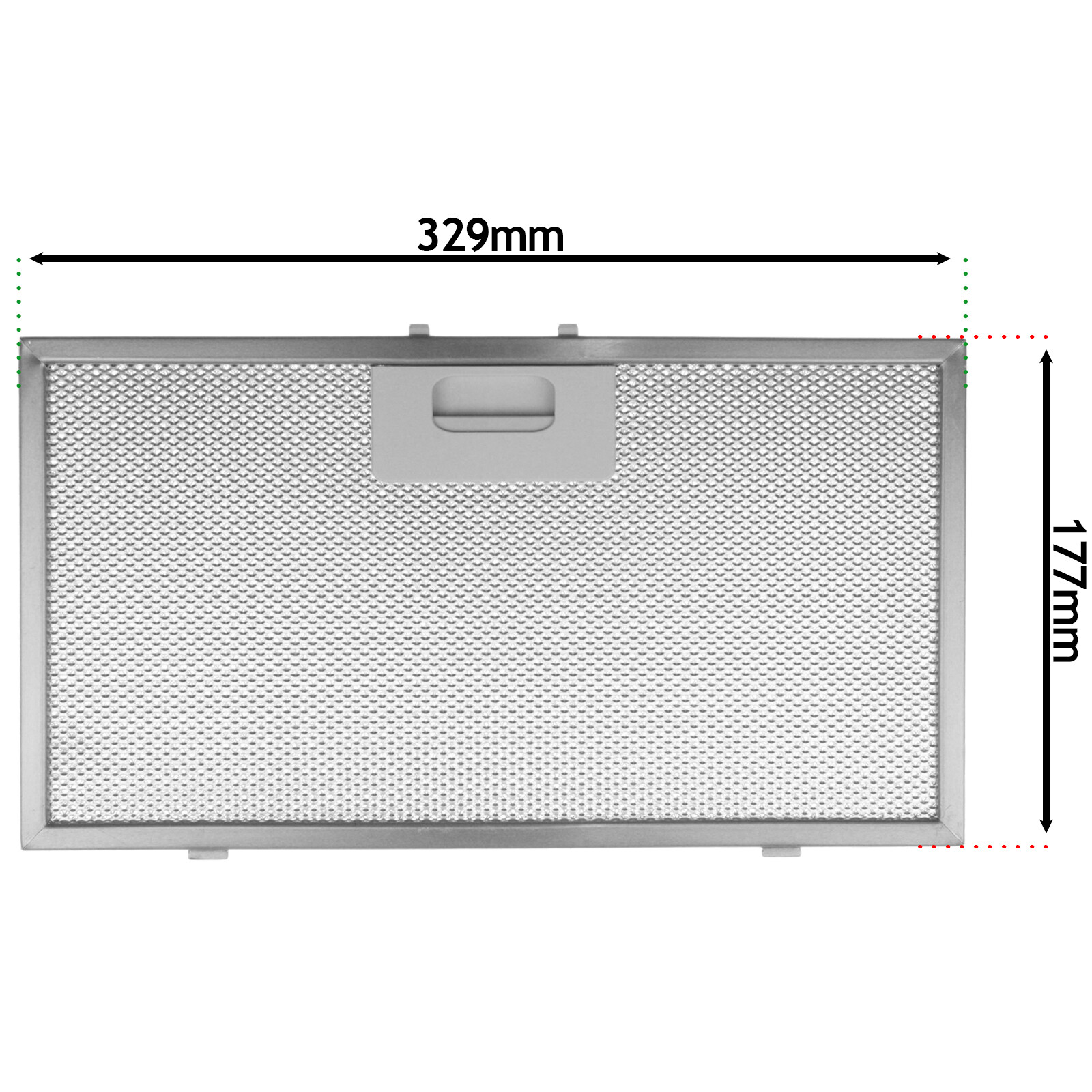 Filter Grease Metal for ELICA Cooker Hood ELIBLOC NEW GENIUS 329mm x 177mm