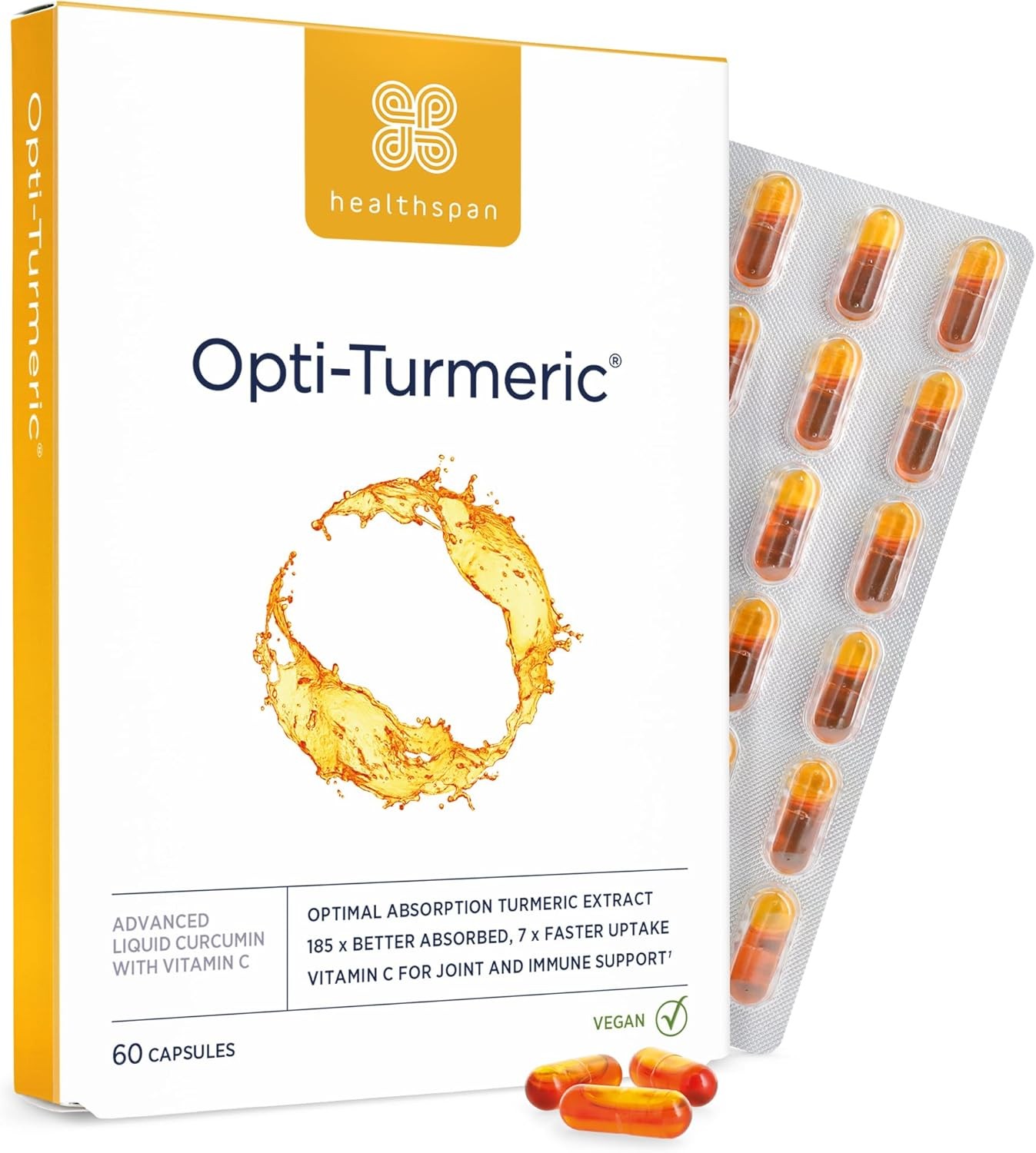 Healthspan Opti-Turmeric | High Strength 500mg Liquid Curcumin | Supports Carti