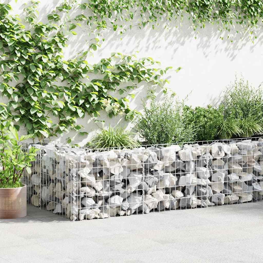 Gabion Wall with Covers Outdoor Garden Stone Basket Galvanised Steel vidaXL