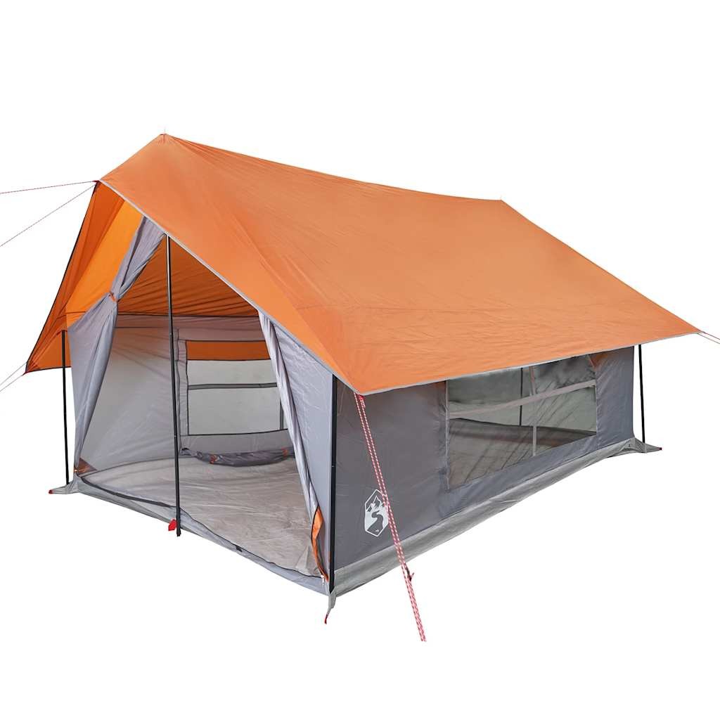 Camping Tent 5-Person Lightweight Dome Grey and Orange Waterproof vidaXL