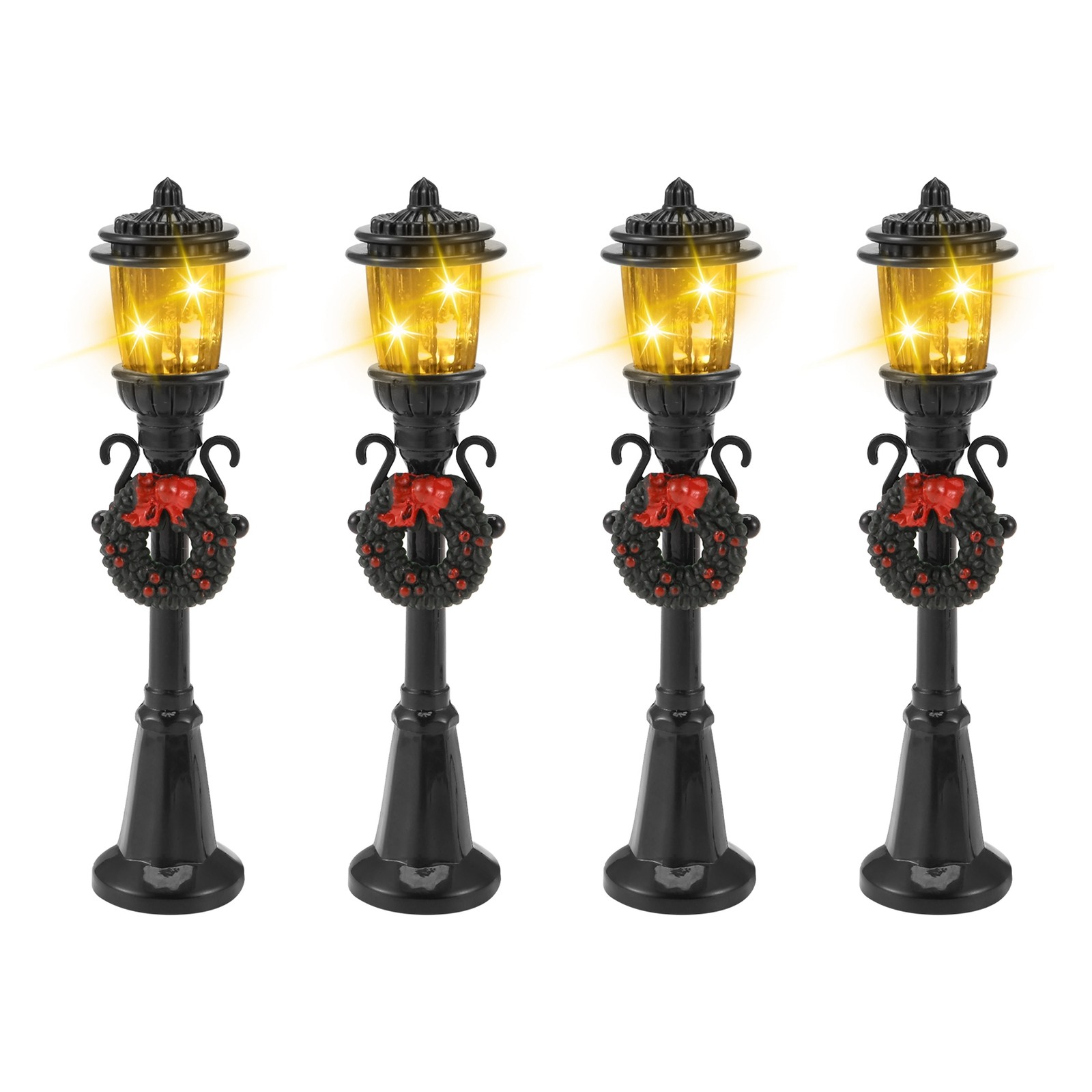 6X(4 Pcs Christmas Lamp Post Train Lamp Miniature Street Lamp Decorative2262