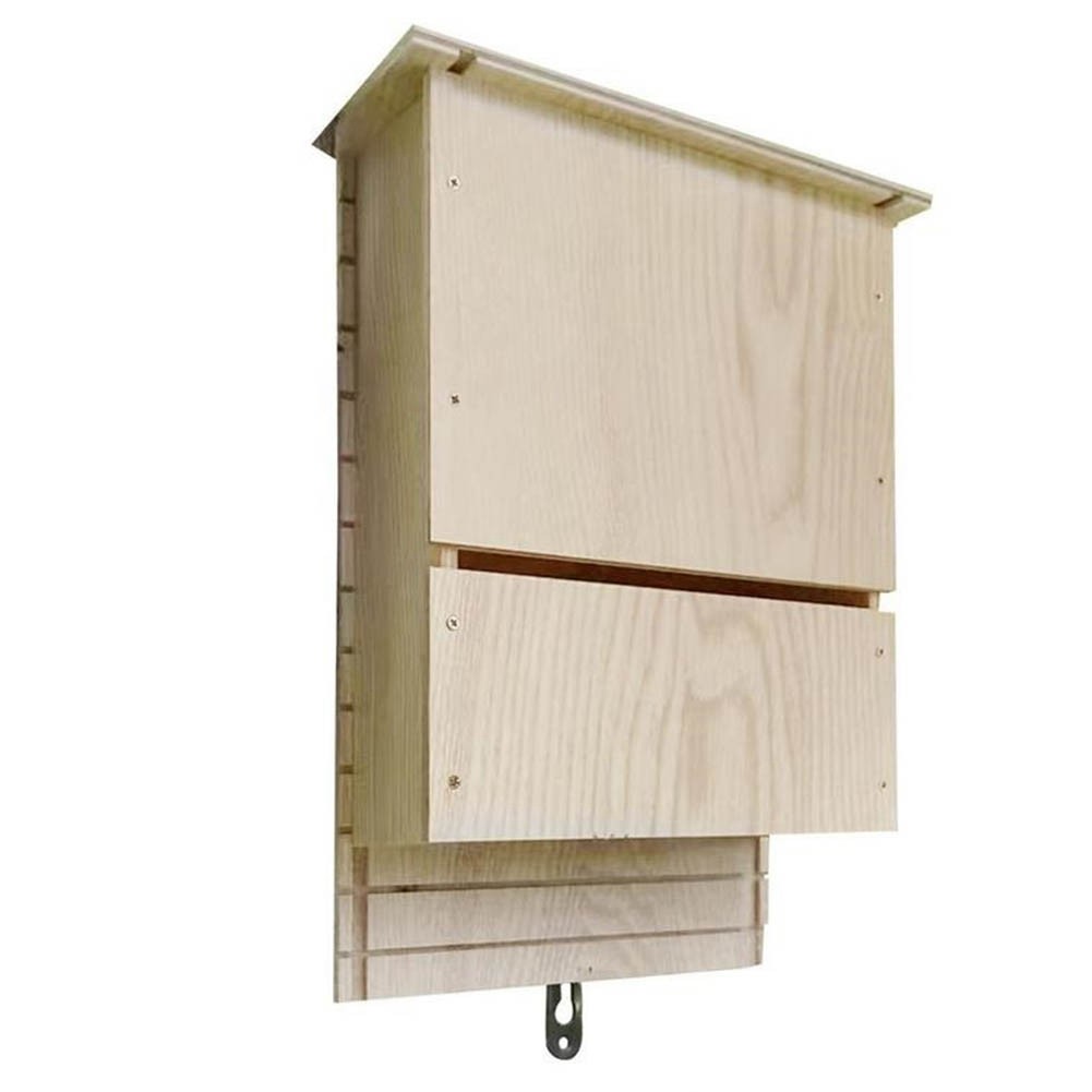 Outdoor Bat House, Huge Wooden Box, Weatherproof, Untreated Spiral Bat9786
