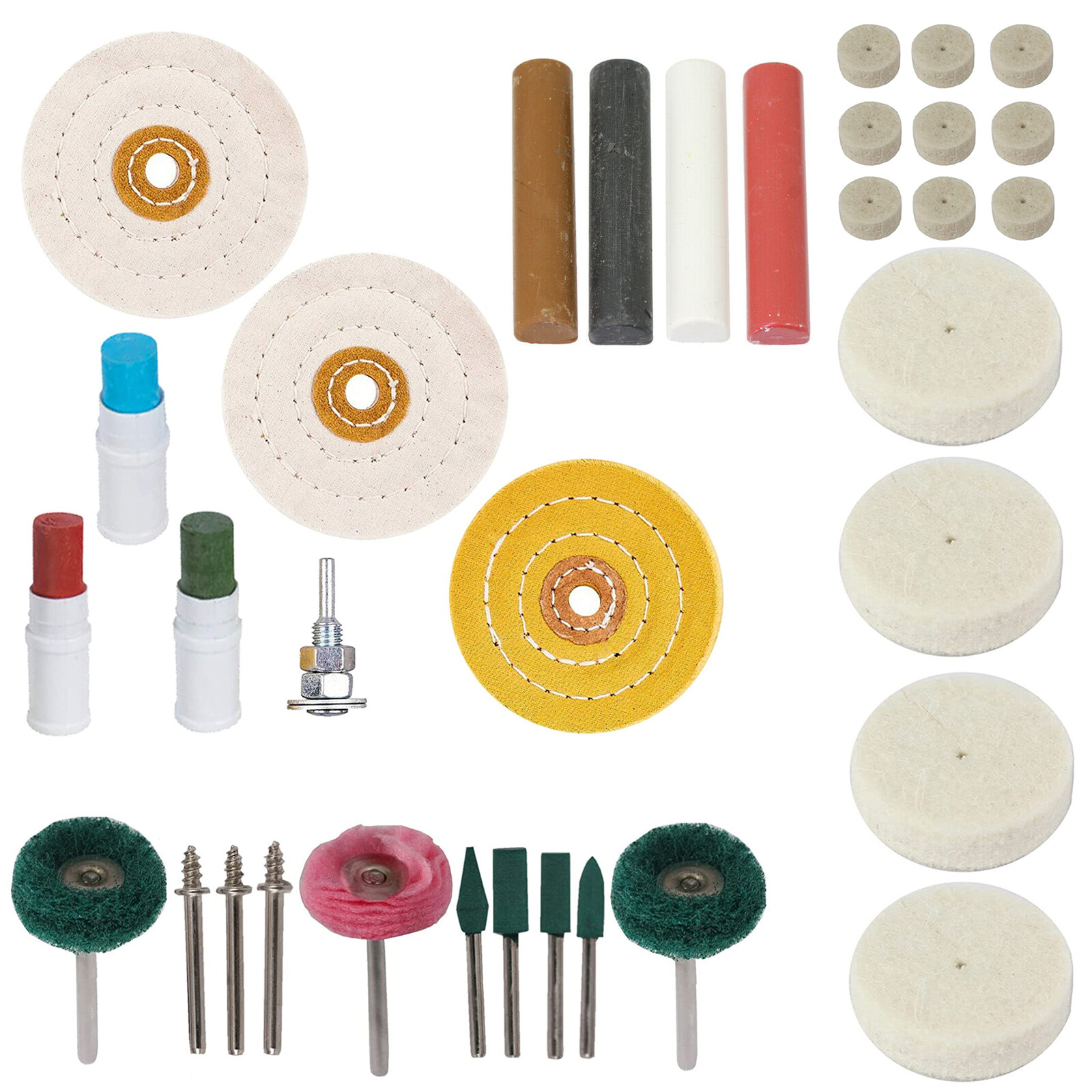 Metal Cleaning Polishing Buffing Wheel Polish Kit for Drill + Fine Grinding Set