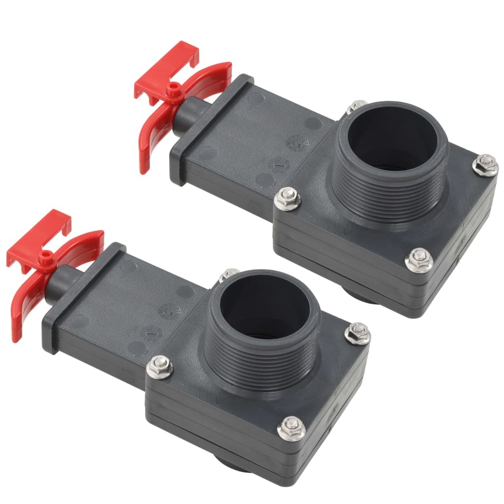 2x Pool Gate Valve 1.5" Water Pipe Inflation Jet Hot Tub Spa Fitting vidaXL