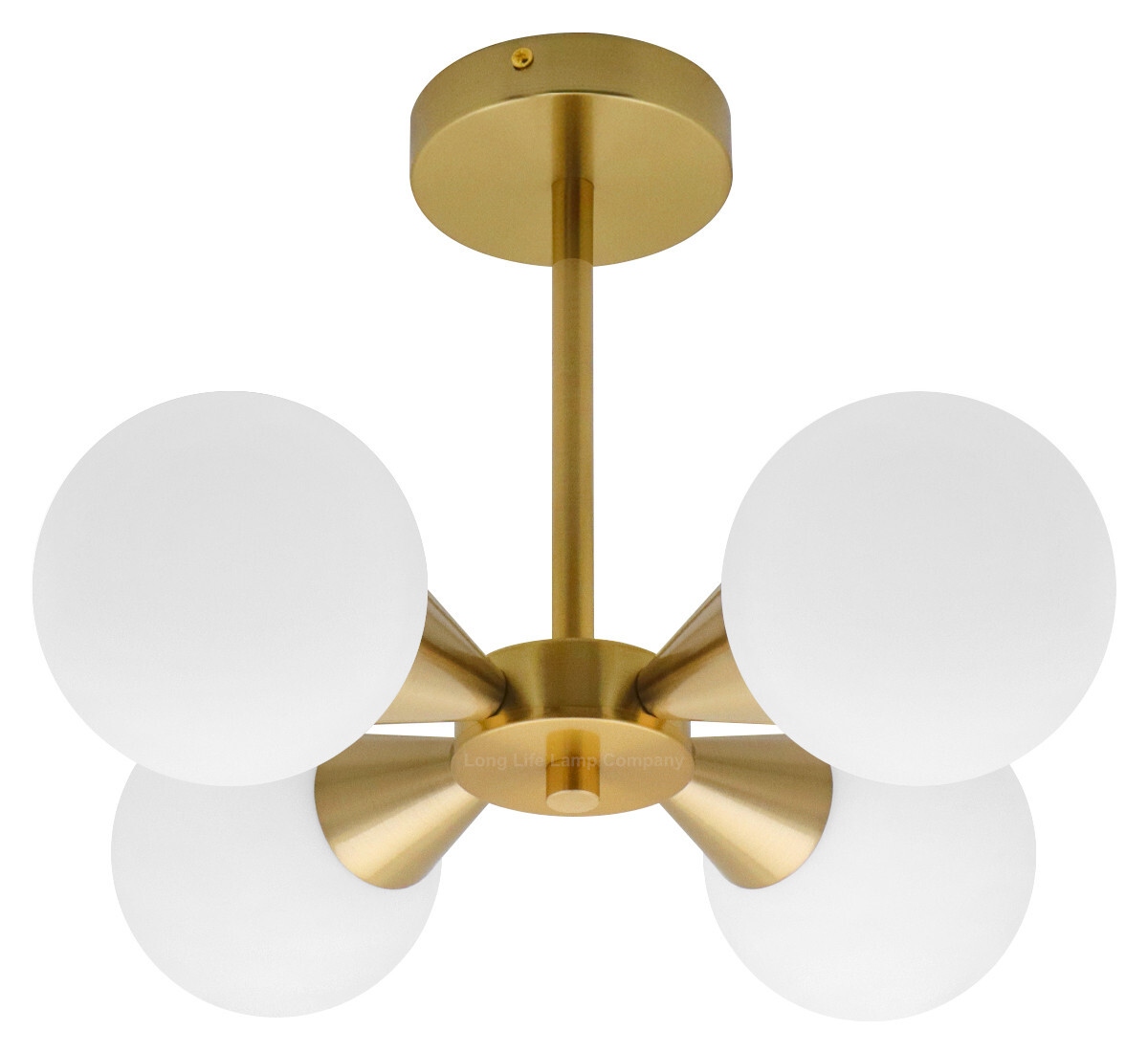 Antique Brass Ceiling Pendant Light 4 Opal Globe Frosted Glass Lamp Shades H3115