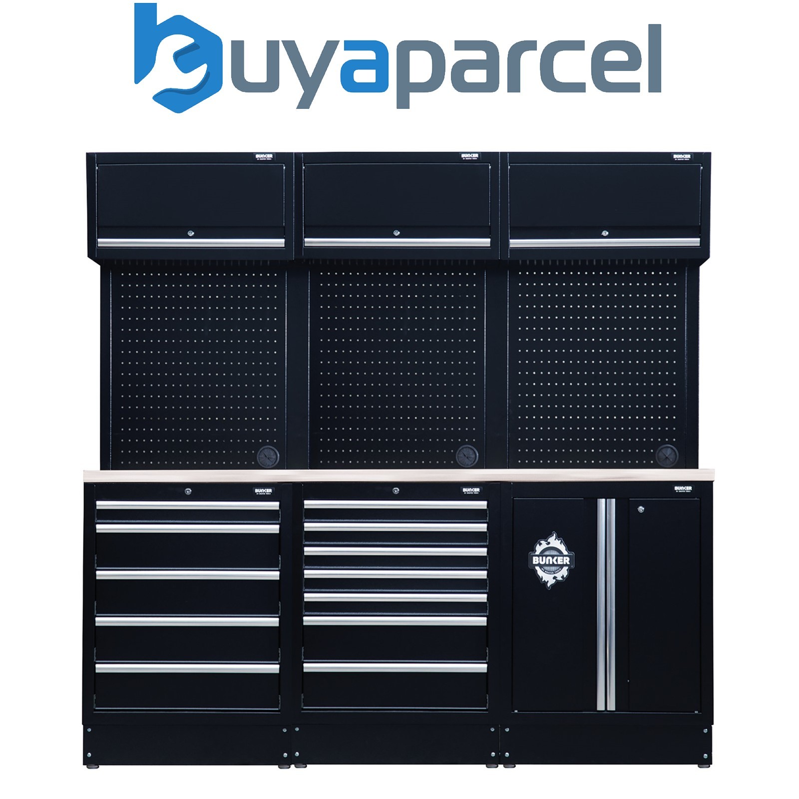 Draper 04415 BUNKER 14 Piece Modular Storage Combo with Stainless Steel Worktop