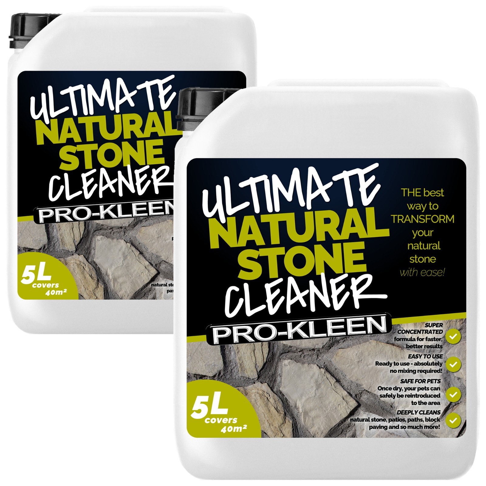 ProKleen Ultimate Natural Stone Cleaner Block Paving Patios Slabs Paths 10L