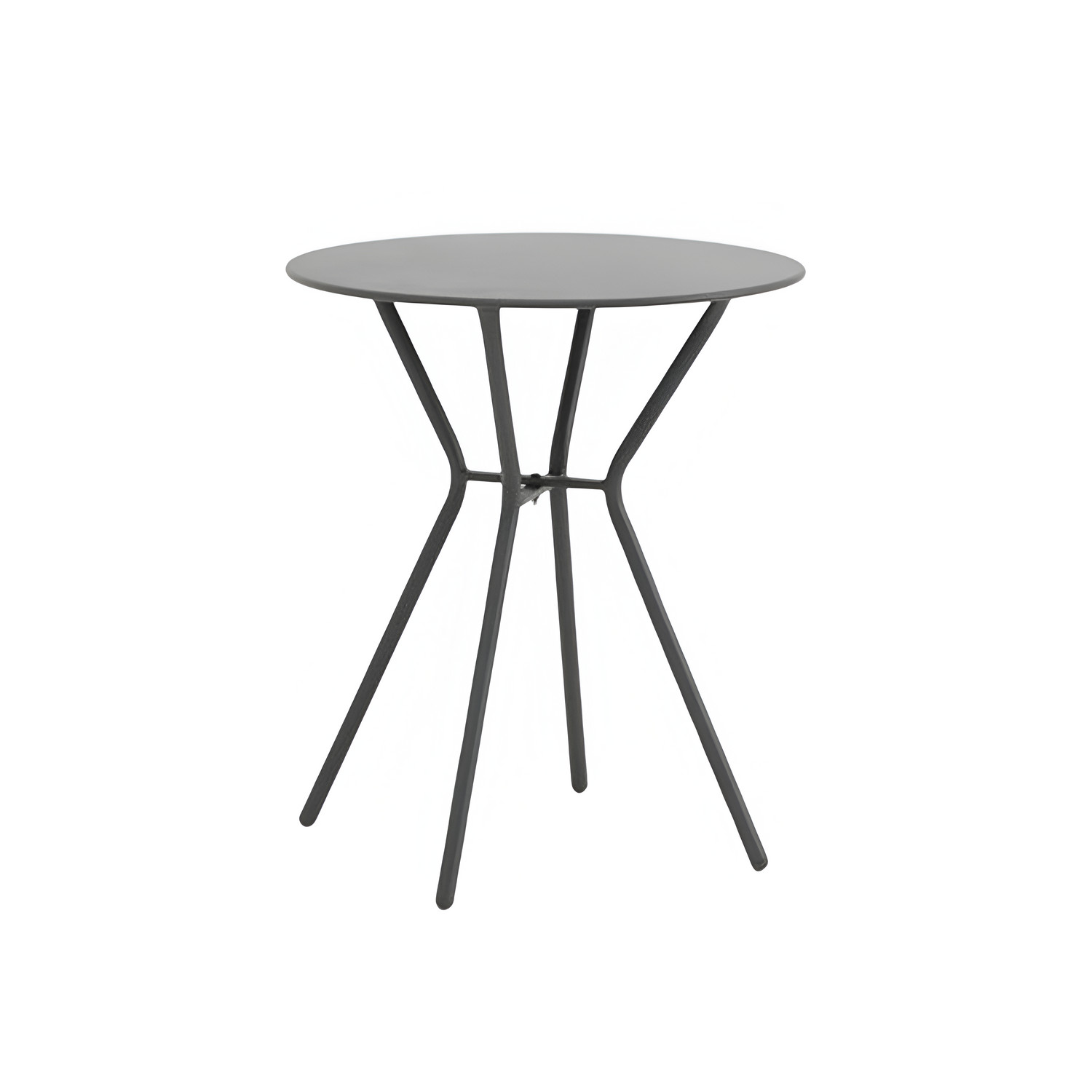 Round Bistro Table 70x60Cm Terrace Balcony Small Black Garden