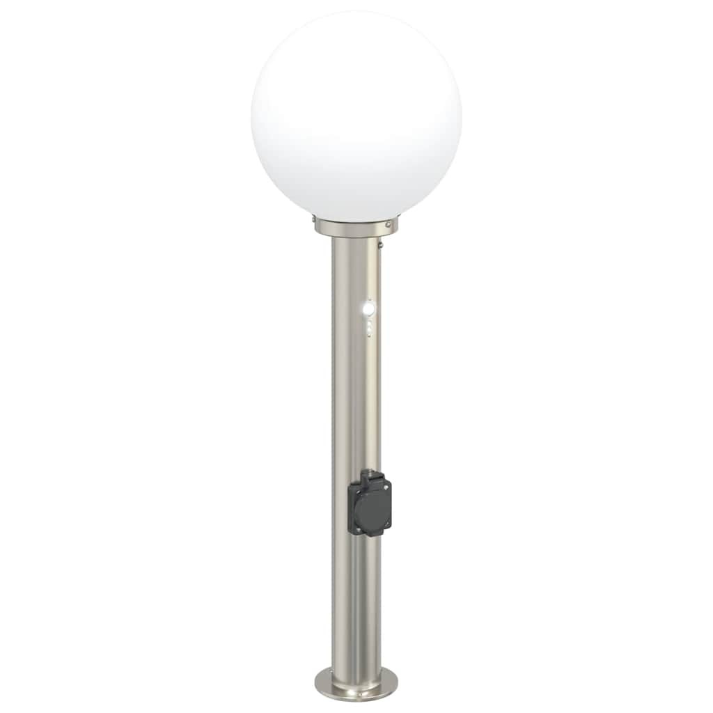 Bollard Light 80 cm Stainless Steel with Sensor & Outlet Outdoor Garden vidaXL