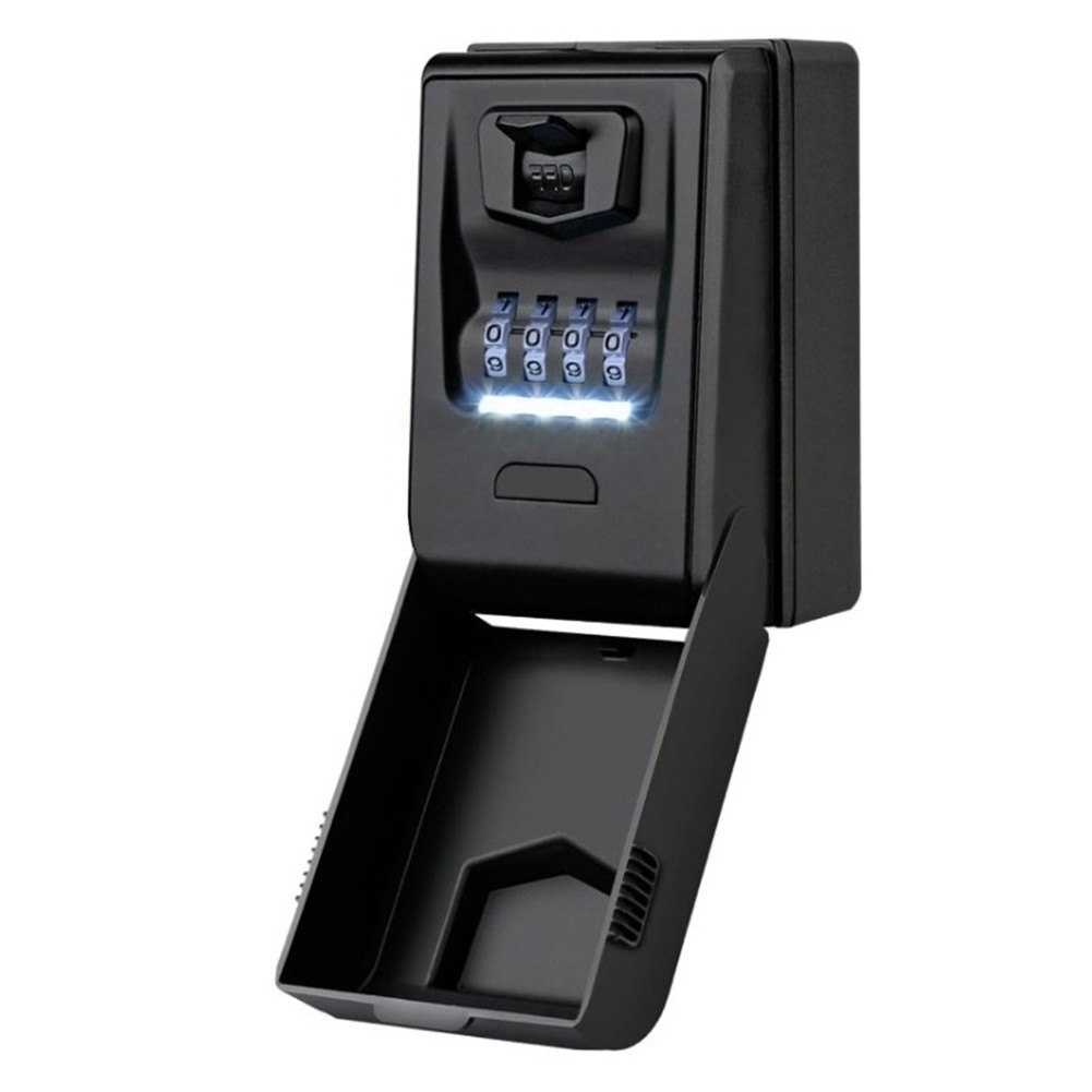Password Key Box Wall Mounted Lock Storage Box with Led Light and Cover 7298