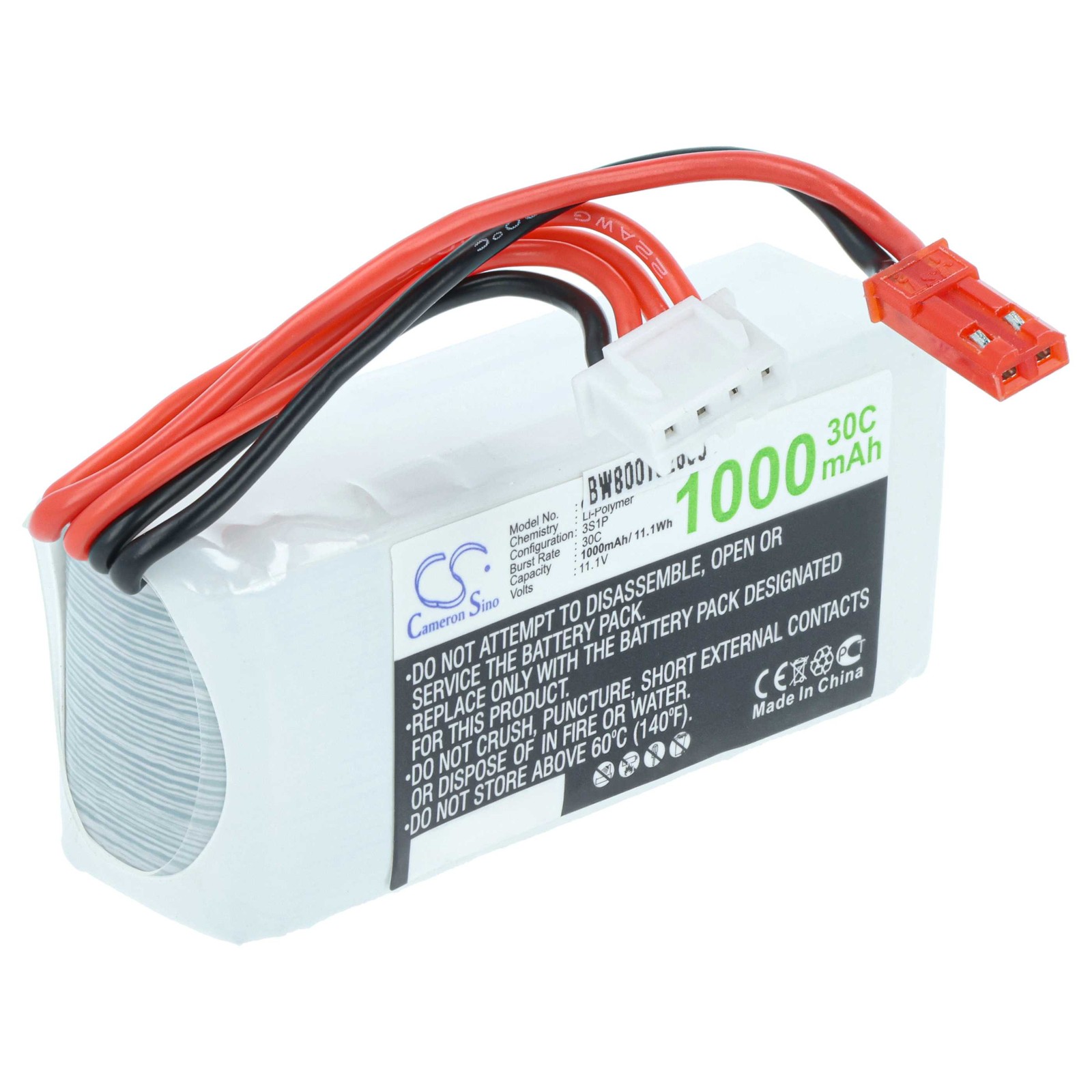 RC Battery Model Construction JST-SYP-2P 1000mAh 11.1V Li-polymer