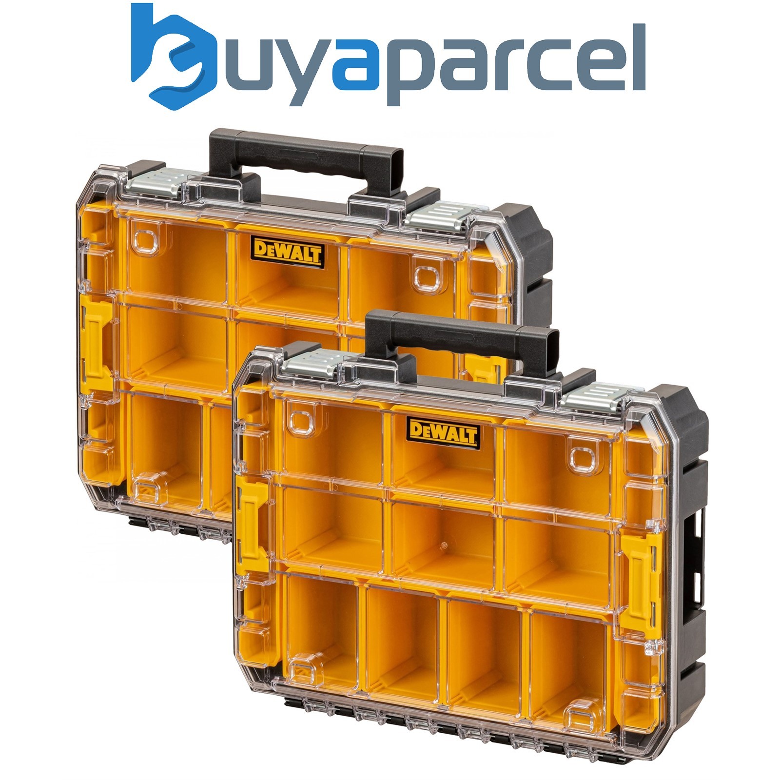 2 x Dewalt DWST82968-1 TSTAK Watersealed Stackable Tool Fixing Organiser Case