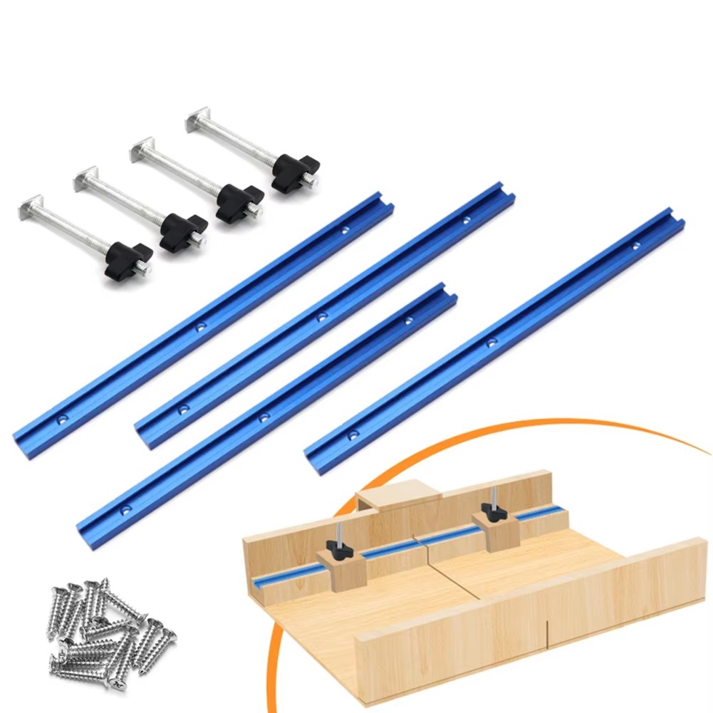 Woodworking 19 T-Track Kit Aluminum T-Tracks Slot Miter DIY Crosscut Sled7959