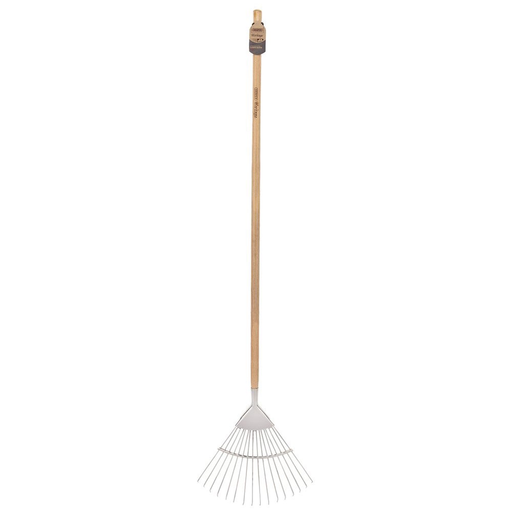 Draper 99020 Heritage Stainless Steel Lawn Rake with Ash Handle