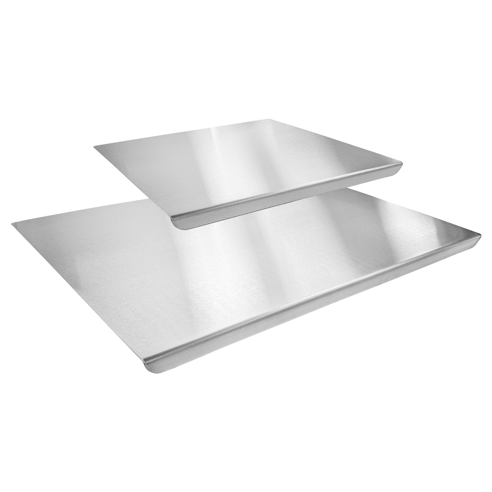 2pc Stainless Steel Counter Edge Chopping Board Set 2 Sizes Kitchen Block