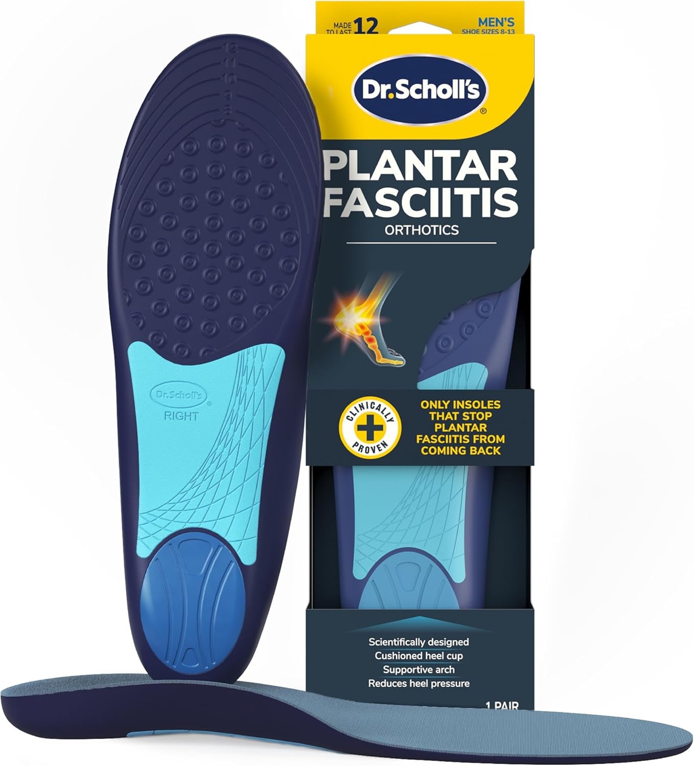 Dr. Scholl's 011017569671 Pain Relief Orthotics Insoles for Plantar Fasciitis f