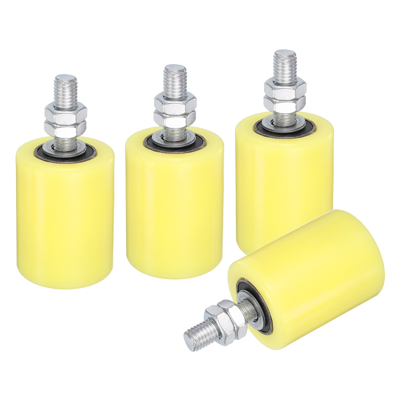 4Pcs Slide Gate Guide Roller, 2"x2-3/8" Nylon Sliding Gate Support, Yellow