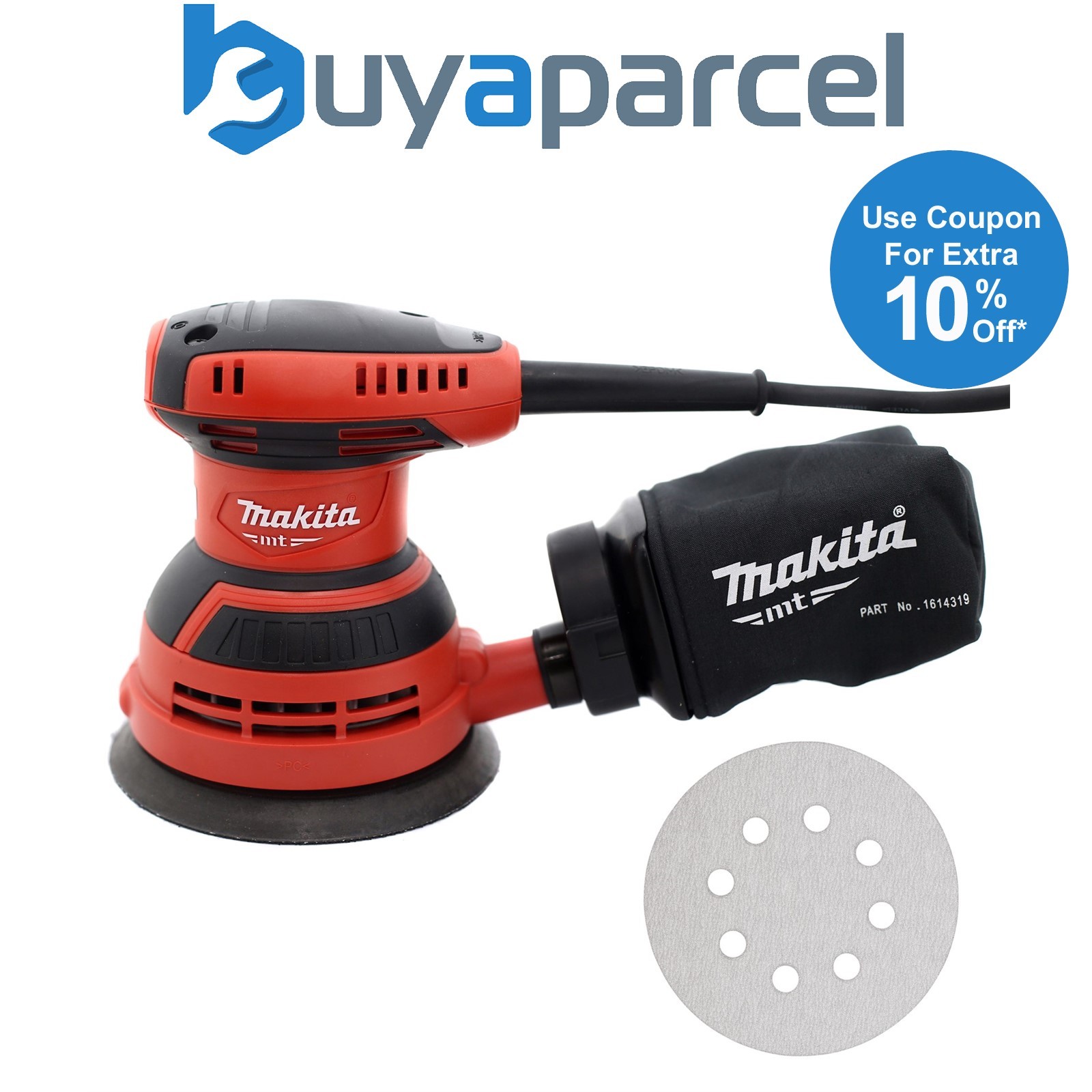 Makita M9204 125mm 5" 240v Electric Random Orbital Sander with Dust Bag