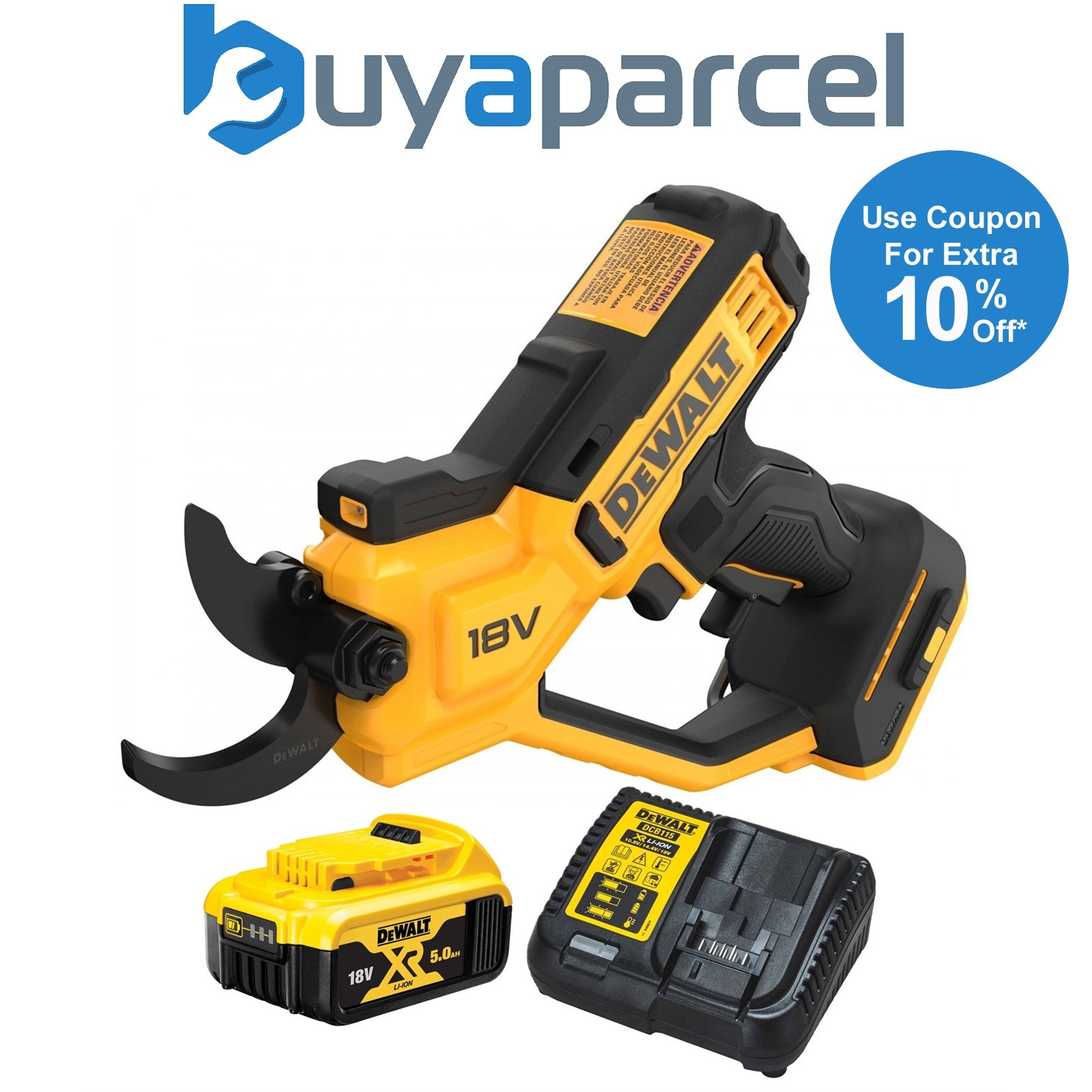 Dewalt DCMPP568P1 18v Cordless Powered Pruner Garden Tree Cutter 38mm Cut 1x5ah