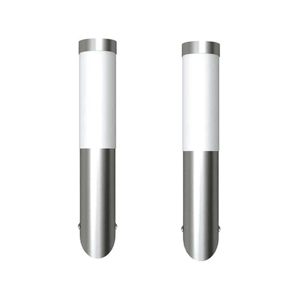 2x Outdoor Wall Lights Stainless Steel Hallway Lamp Garden Light vidaXL