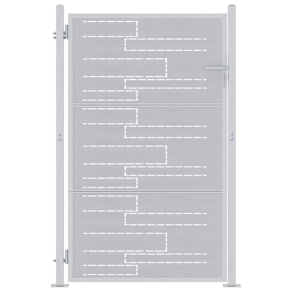 vidaXL Garden Gate with Lock Silver 100 x 150 cm Stainless Steel, Garden and Ter