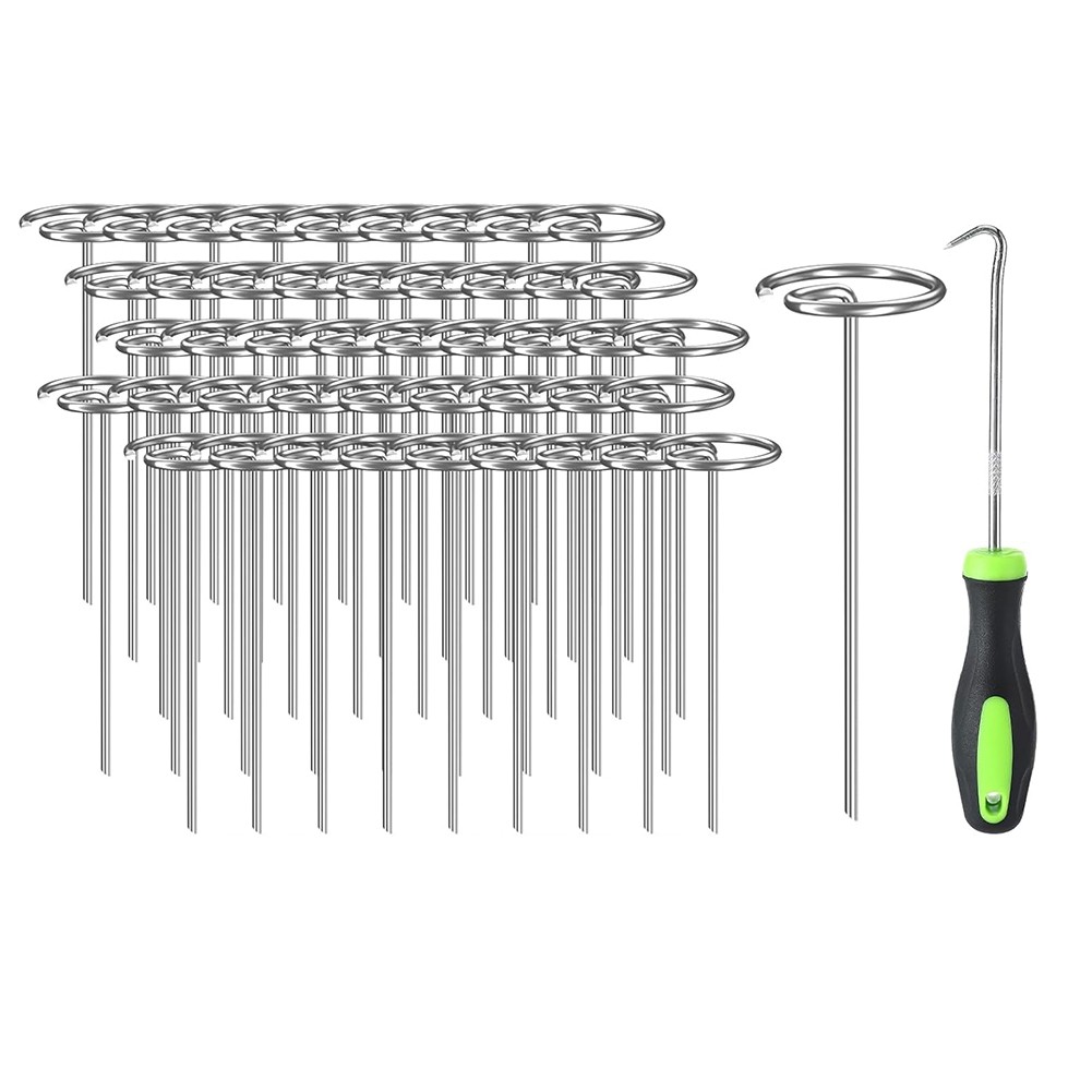 Landscape Staples 6in Rust- Galvanized Garden Staples Round Top1801