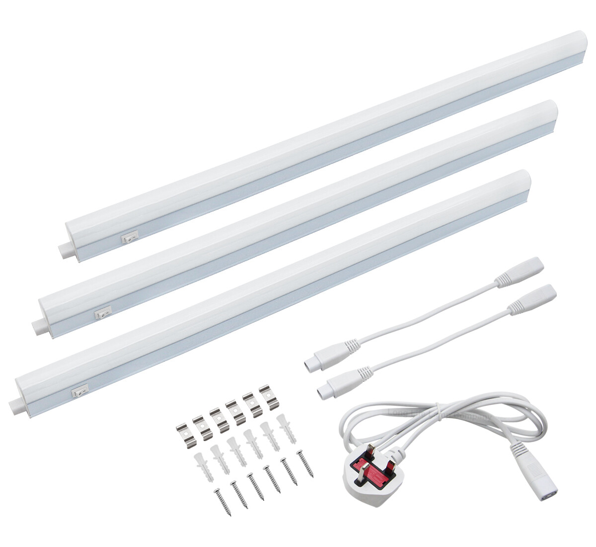 3 x 24W LED T5 Under Cabinet Light Linkable 575mm Cool White with Plug UC575