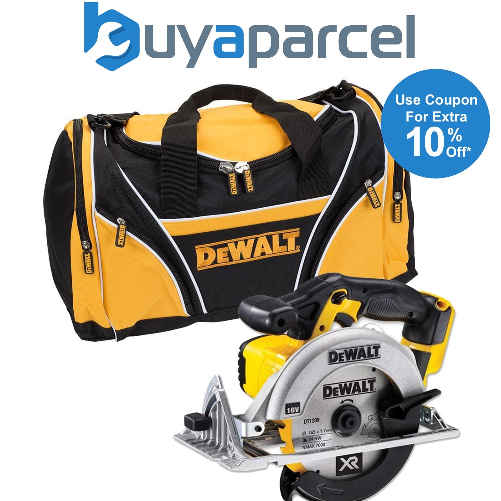 DeWalt 18v DCS391N Heavy Duty XR 165mm Circular Saw 18 Volt + Tool Bag
