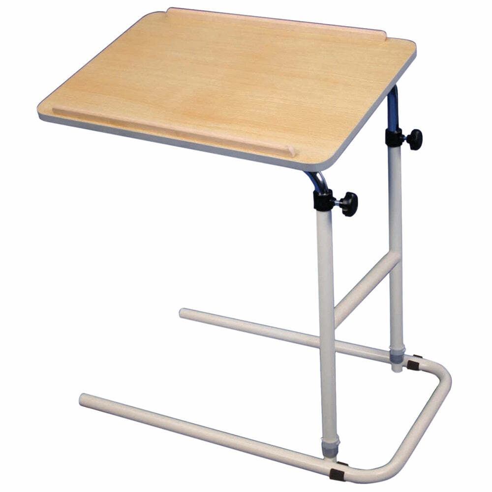 Height Adjustable Overbed Multi Table - 665 x 420mm Surface - Beech Tabletop