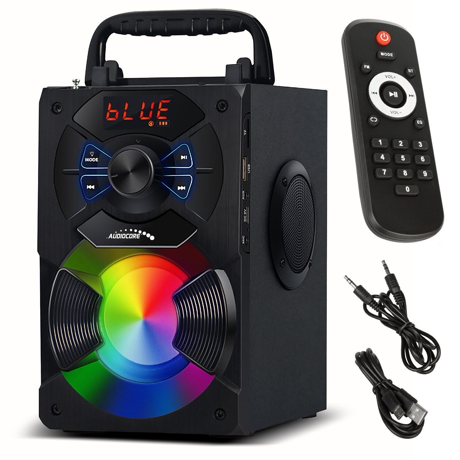 Portable Bluetooth Speaker Remote Control Wireless Karaoke Party LED FM MP3 AUX
