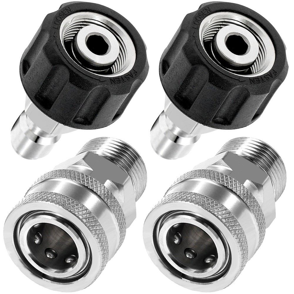 2X(4Pcs Pressure Washer Adapter Set, Connect Kit, M22 14mm to M22 Metric4925