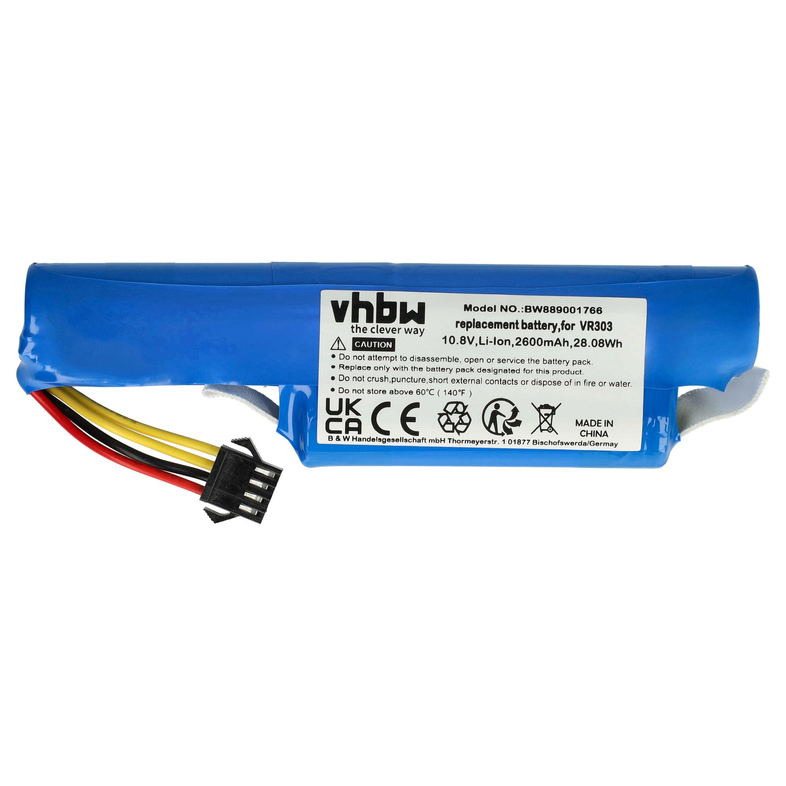 Battery for Vileda 167141 2600mAh 10.8V