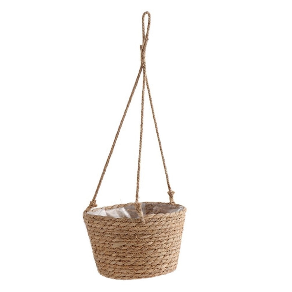 3X(Garden Hanging Planter Macrame Plant Storage Basket Rope Woven7876