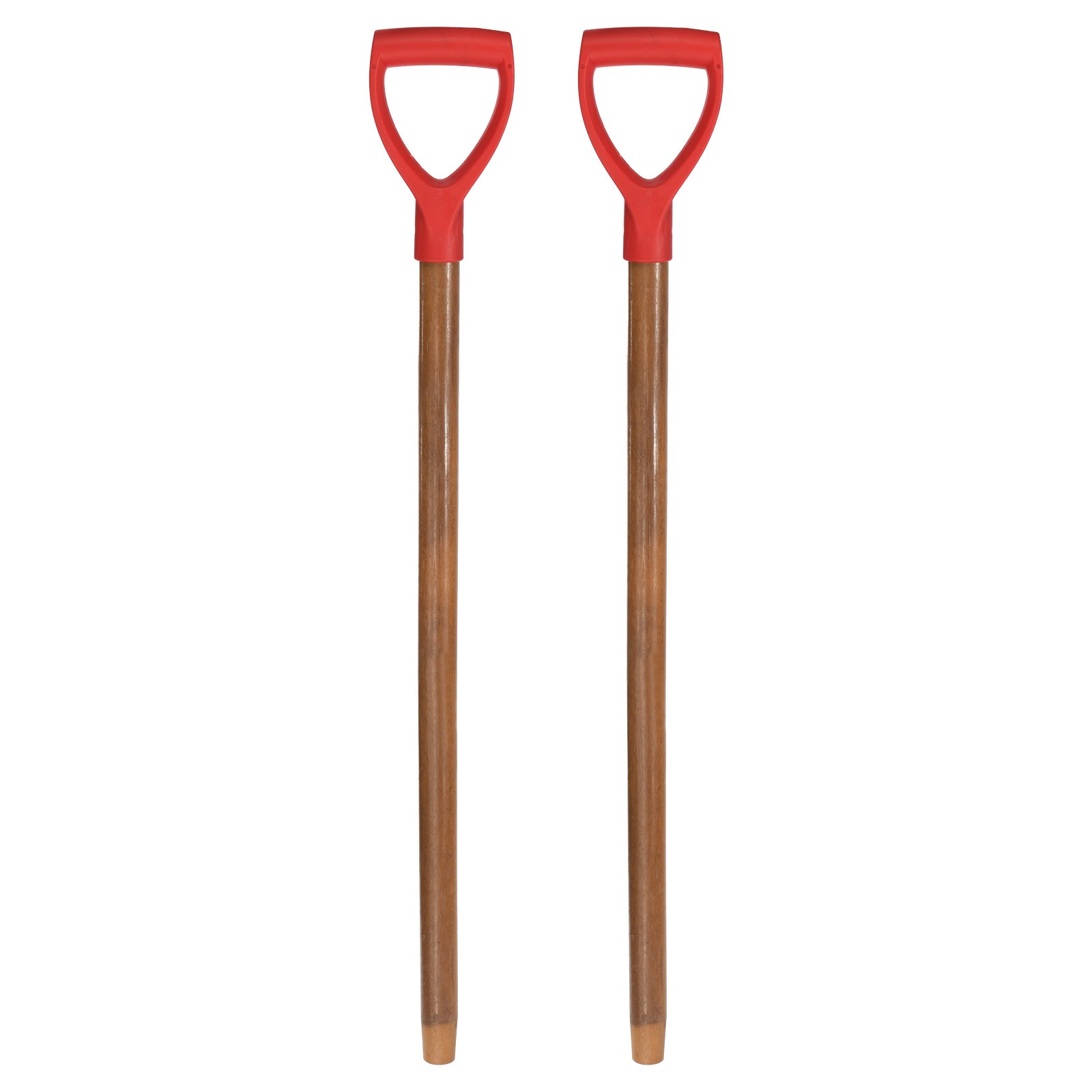 2pcs Shovel Handle Replacement 29.53" x 1.38" Wooden Long D Handle Shovels, Red