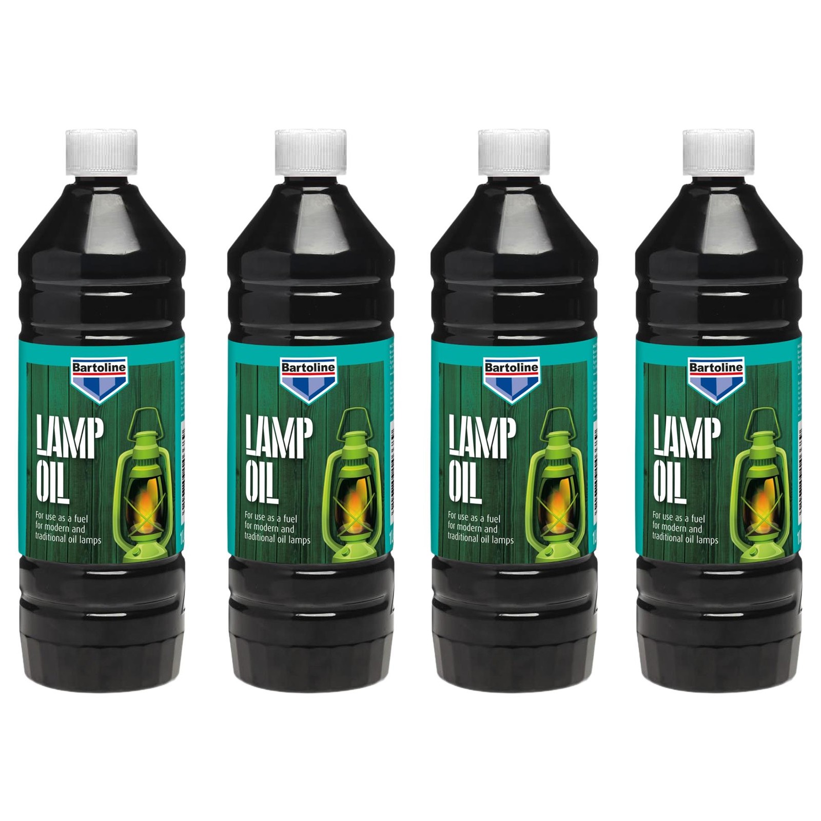 4x Bartoline Clear Lamp Oil Indoor Outdoor Fuel Oil Burning Torch Lantern 1L