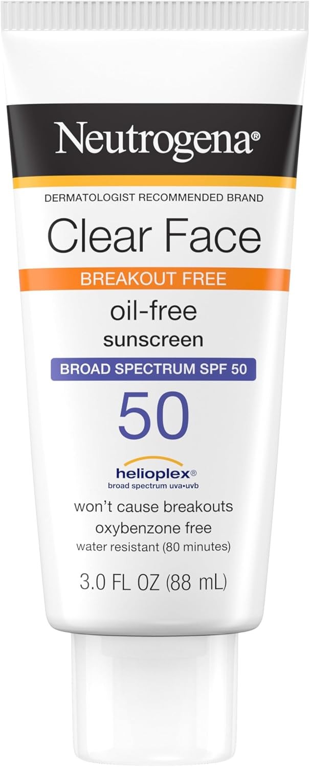 Neutrogena Clear Face Liquid Lotion Sunscreen for Acne-Prone Skin, Broad Spectr
