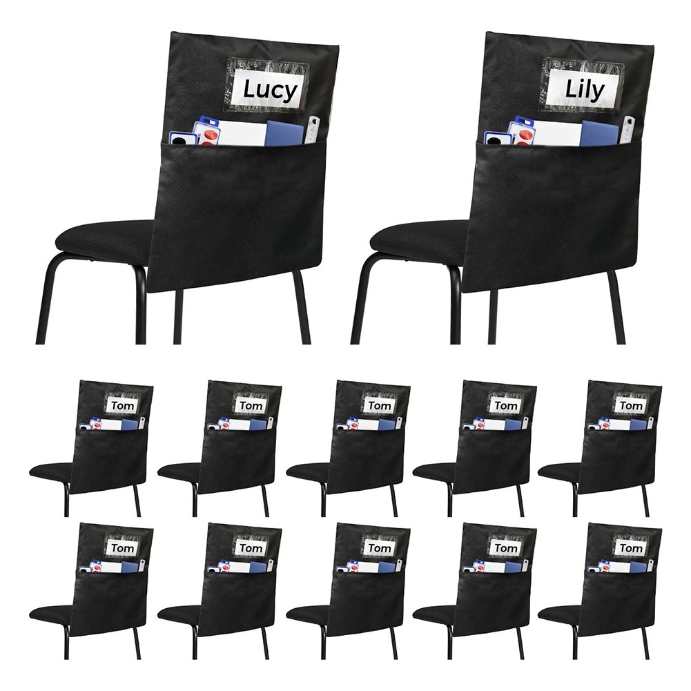 12 Pack Chair Pockets for Classrooms - Sacks Organizer for K-2 Students,4131
