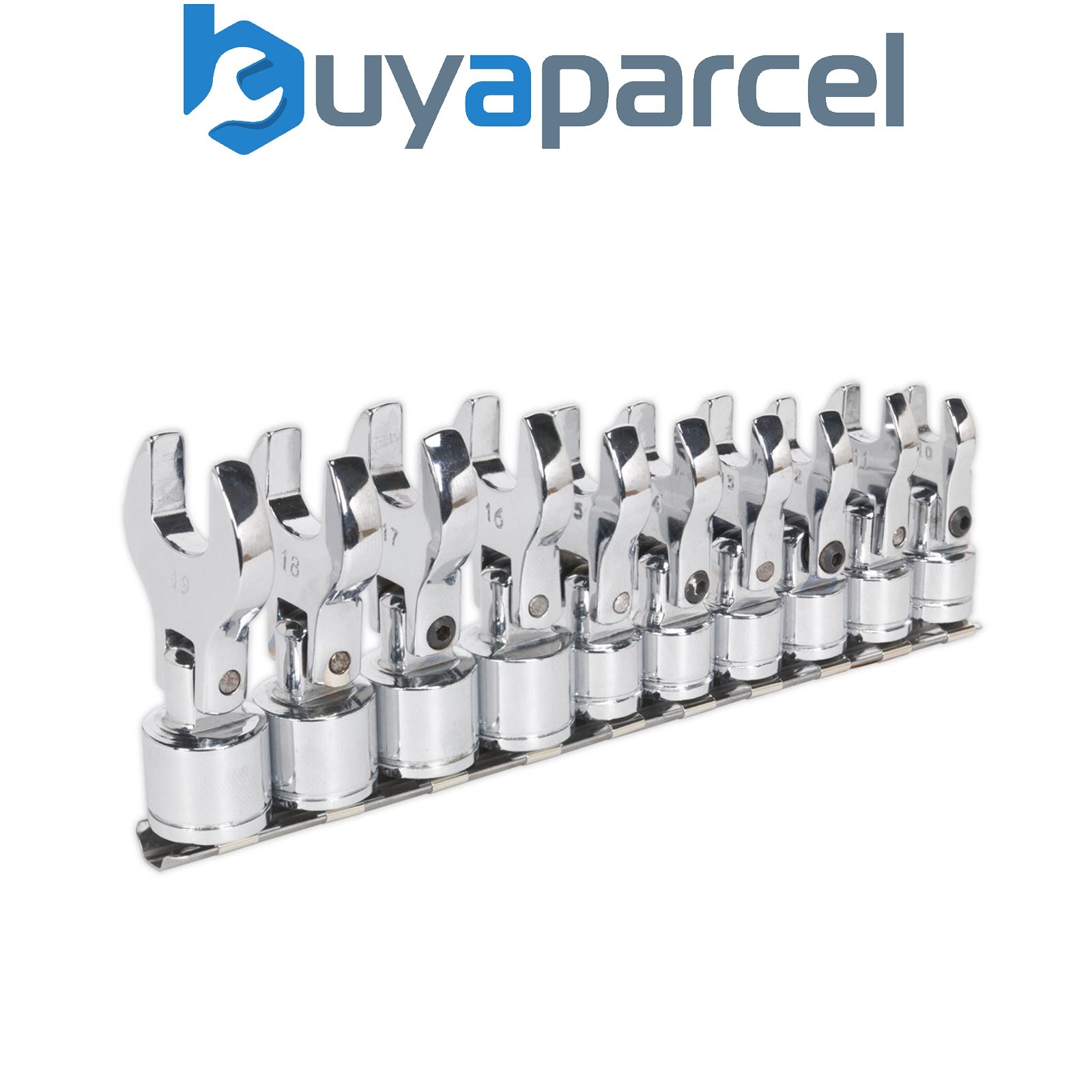 Sealey S01043 Siegen Flexible Crow's Foot Open-End Spanner Set 3/8"Sq Drive 10pc