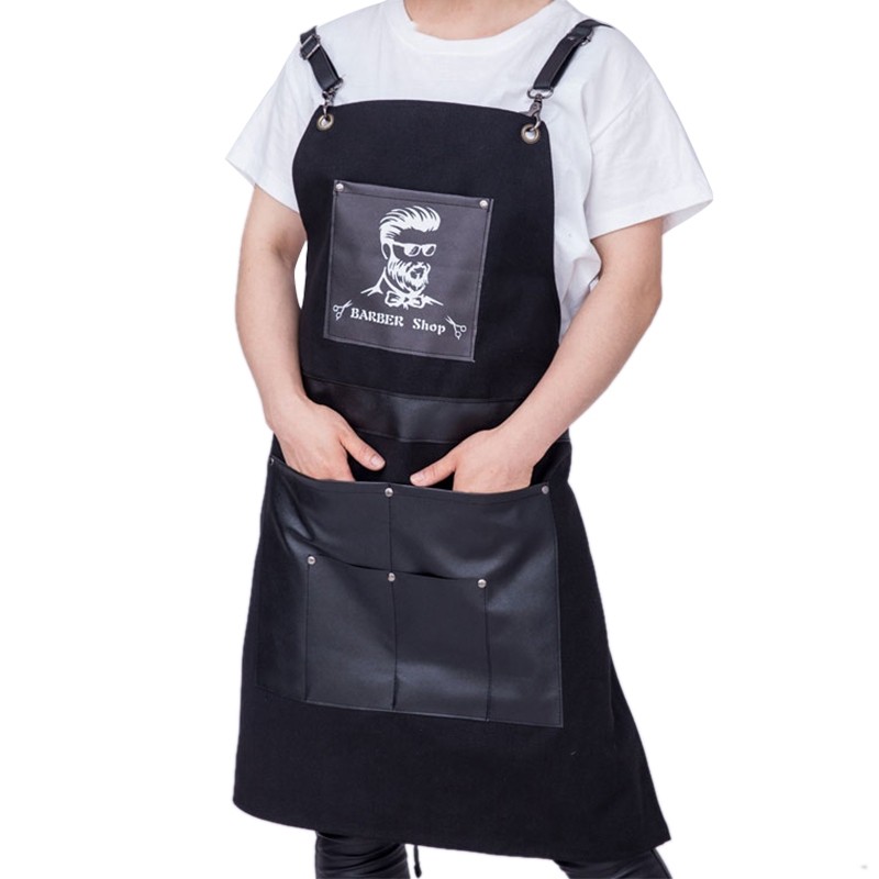 2X(Black Salons Hairdressing Cape for Hair Cutting Apron Oxford Buga Barber1475