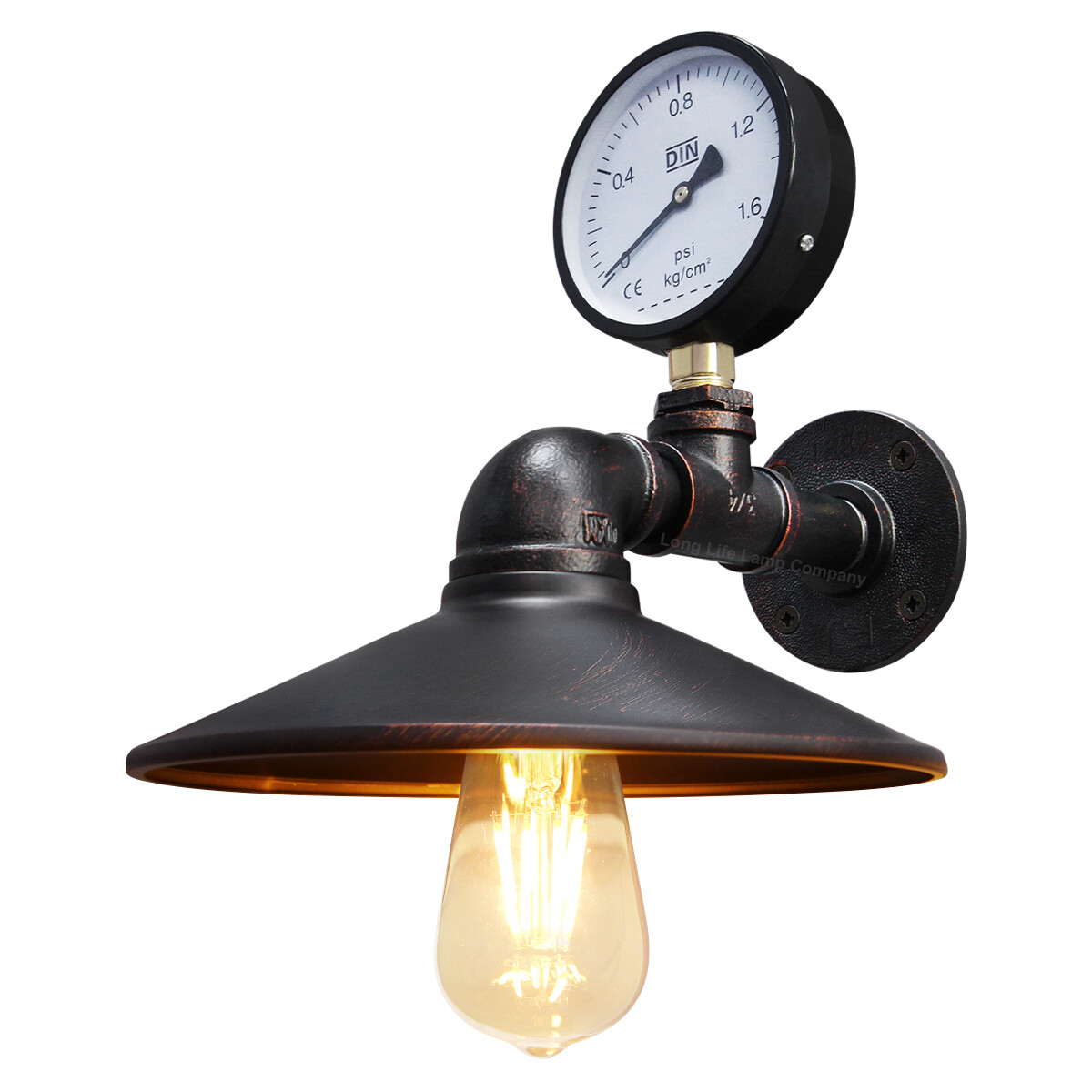 Vintage Industrial Rustic Waterpipe Wall Light Metal Scone Gauge Lamp M0164