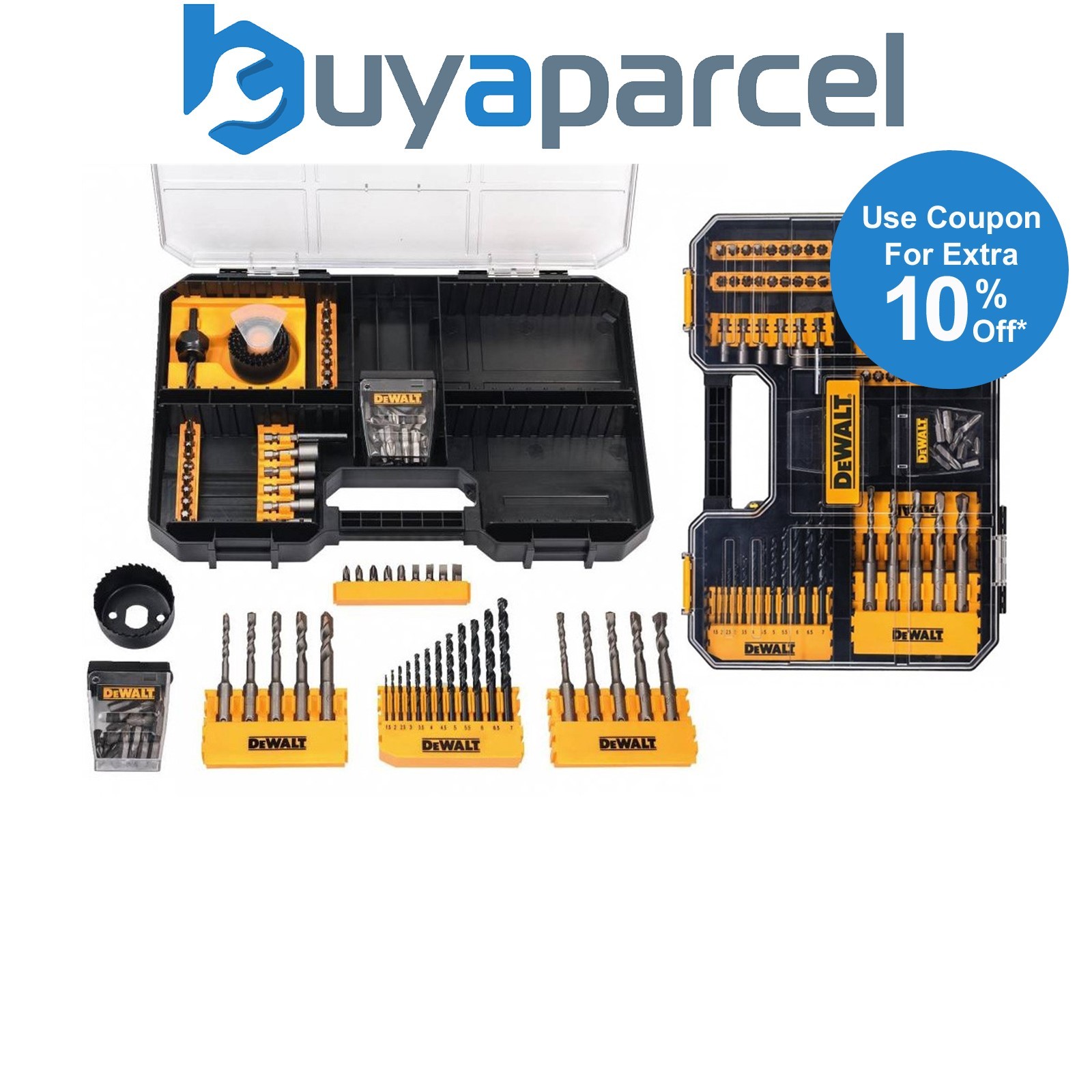 Dewalt 102 Piece HSS Wood Drill Bit Holesaw Socket Set - TStak Case DT71583-QZ