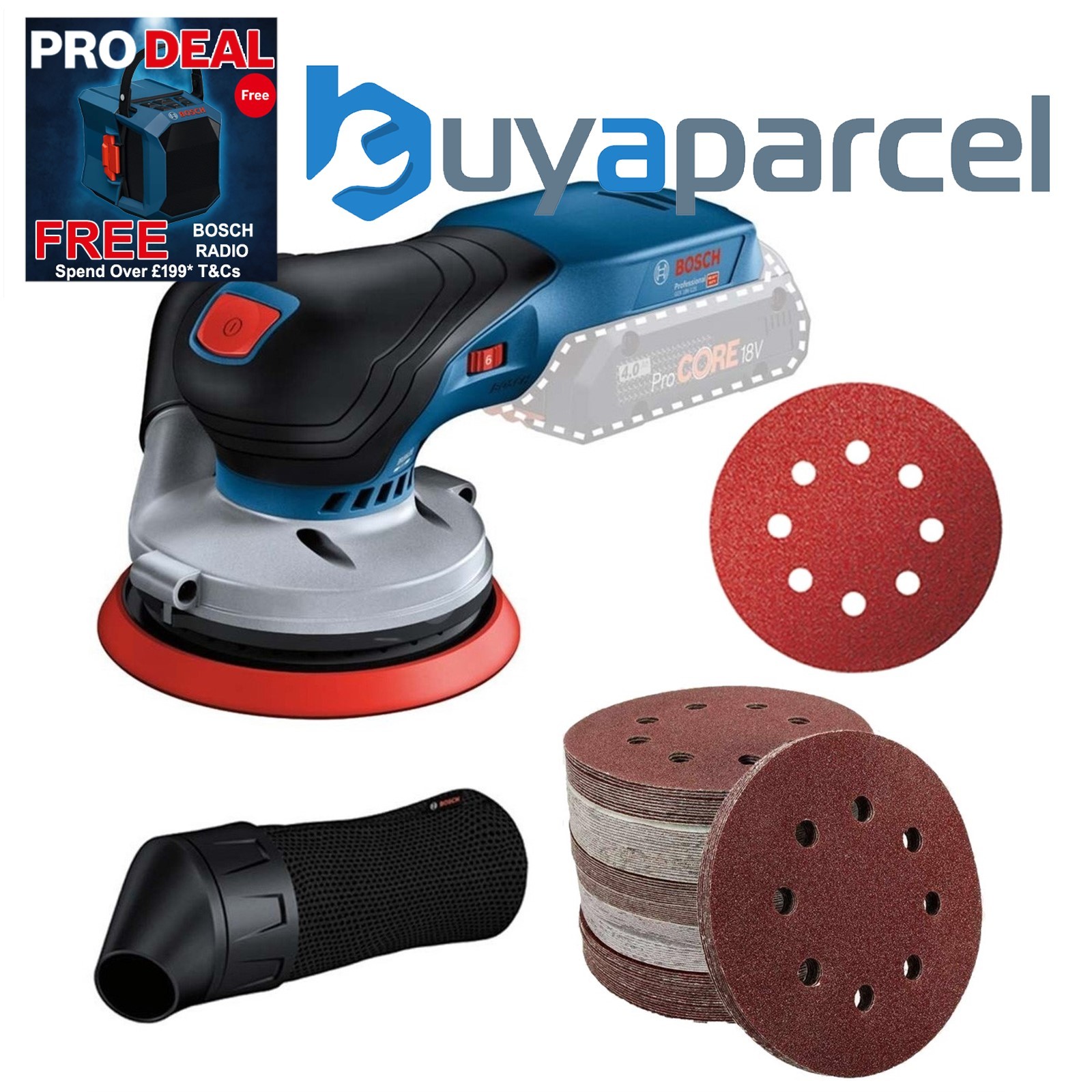 Bosch GEX 18V-125 Brushless 18v Random Orbital Sander Bare GEX 18V125 +50 Sheets