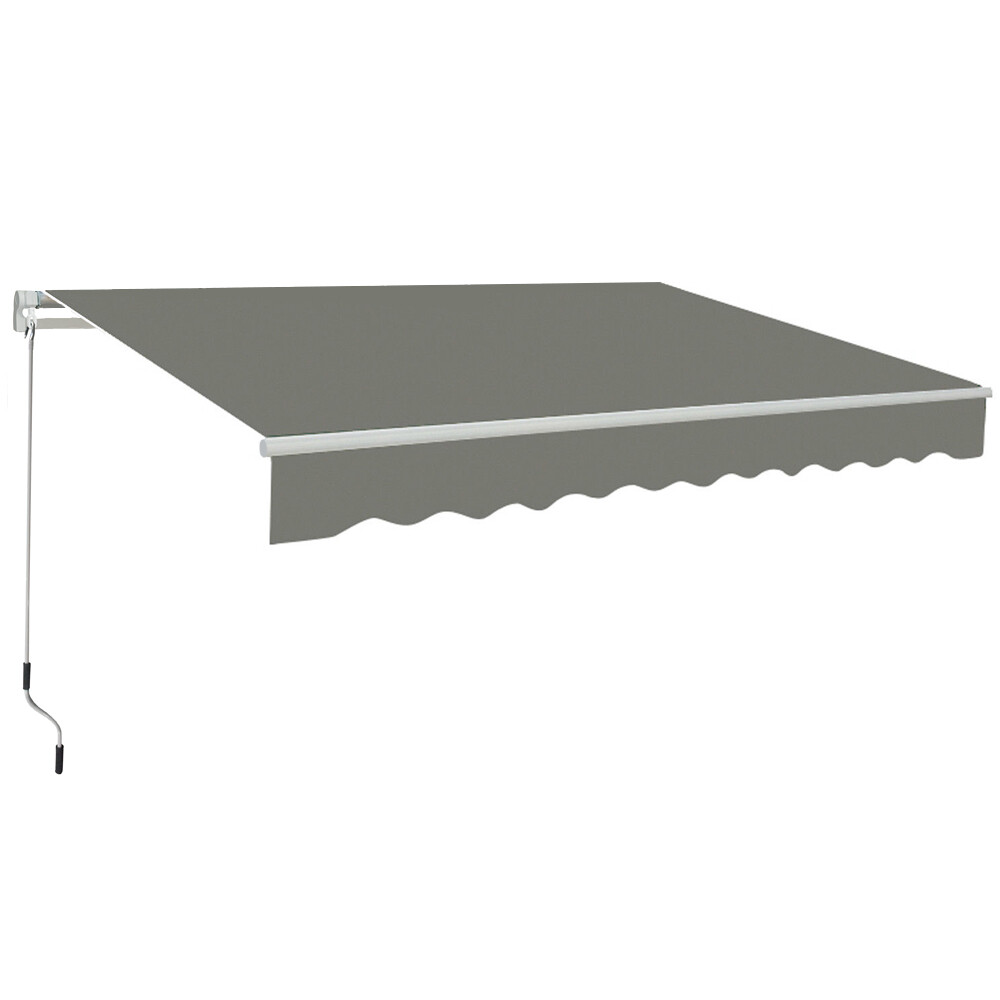 4x3M Manual Awning Sun Shade Shelter Garden Patio Canopy Retractable Grey