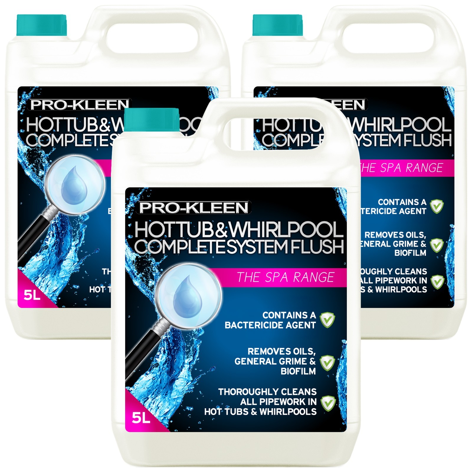 ProKleen Hot Tub Cleaner Whirlpool Cleaning Chemical Complete System Flush 15L