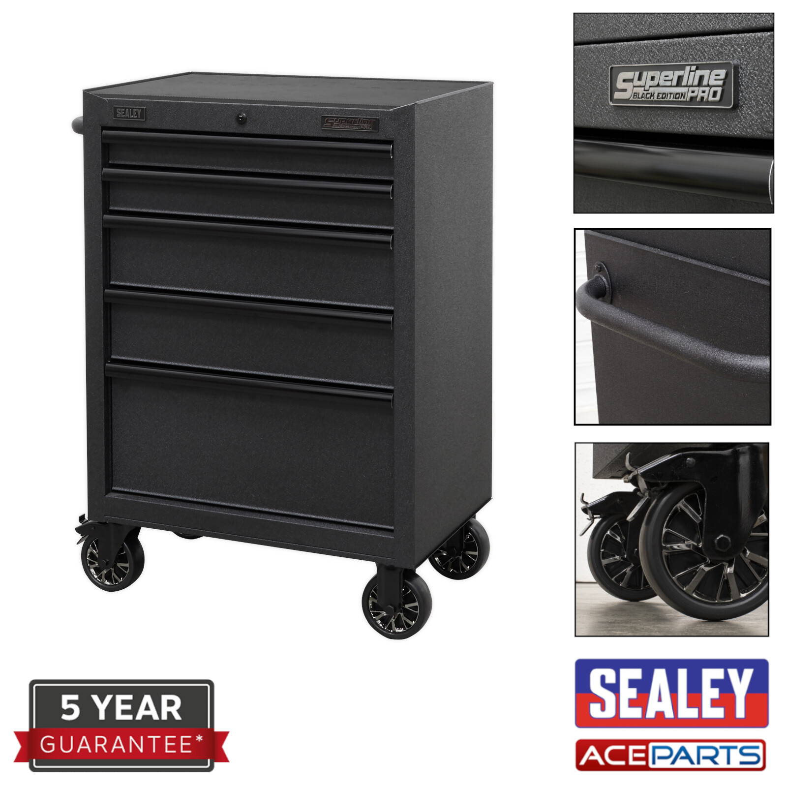 Sealey Tool Box Chest Cabinet Rollcab 5 Drawer 680mm Soft Close Drawers