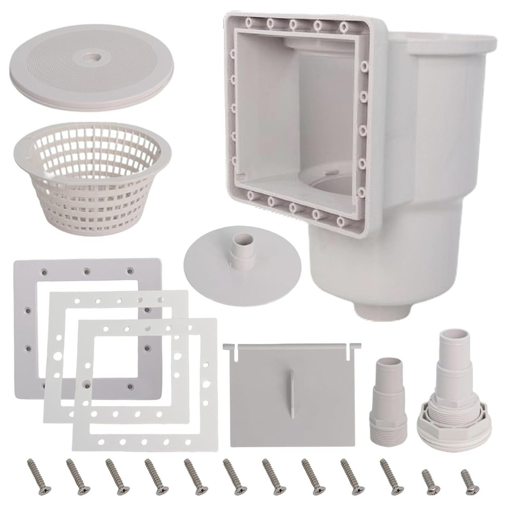 2X(Above Ground Pool Skimmer,Thru-Wall Skimmer with Accessory, Swimming7186