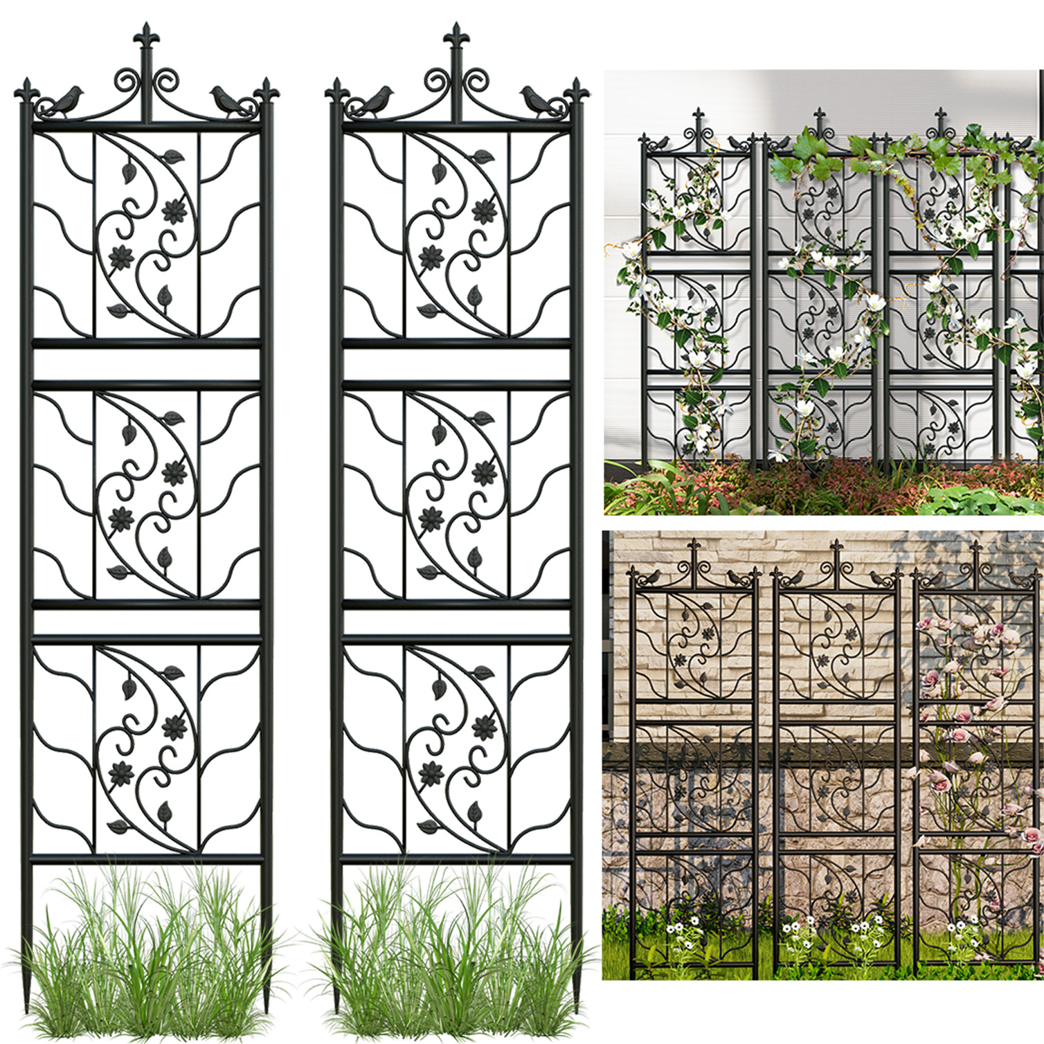 2pcs Larger Thickening Garden Trellis for Climbing Plants Outdoor Sturdy Lattice