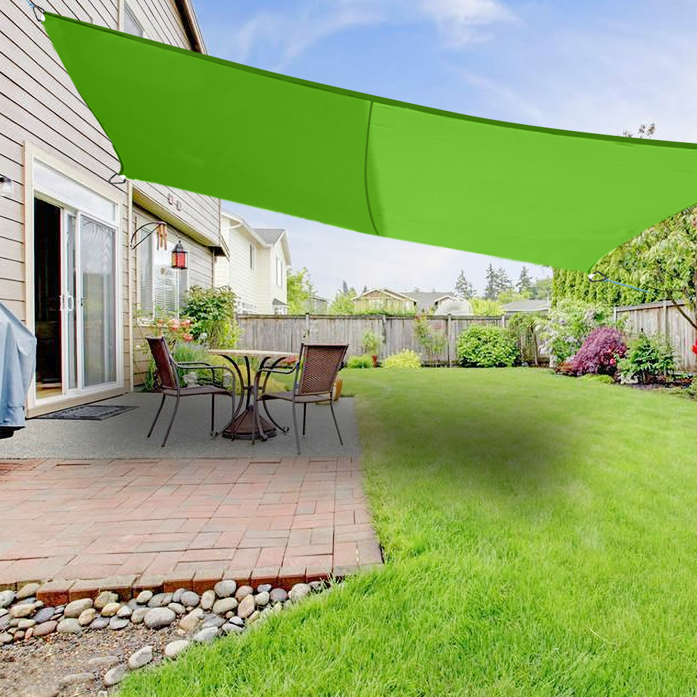 5m x 4m Sun Shade Sail Garden Awning Canopy 98% UV Block Rectangle Light Green